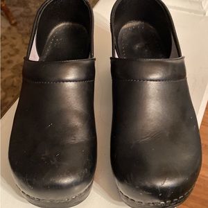 DANSKO Black leather clogs